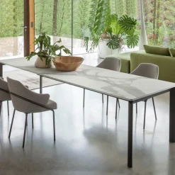 Viadurini Living Ausziehbare Esstische-Ausziehbarer Tisch auf 298 cm aus Keramik und Metall Made in Italy – Tulip
