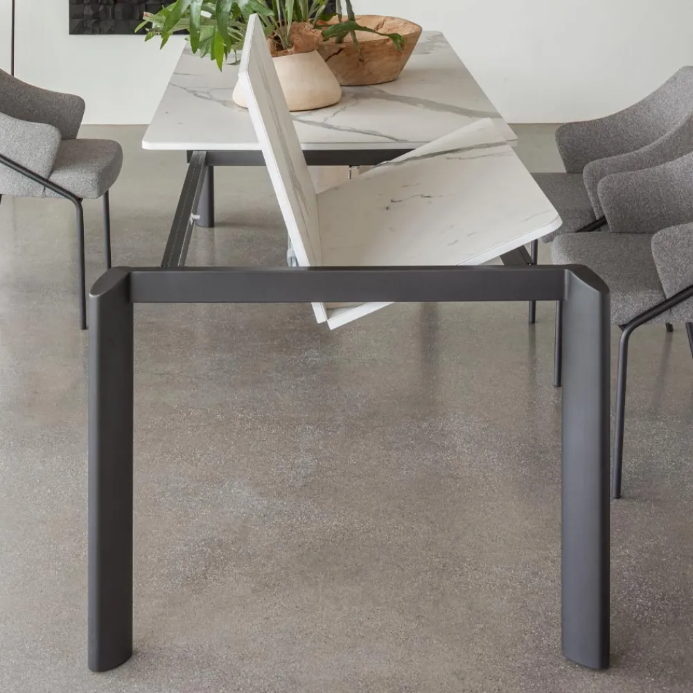 Viadurini Living Ausziehbare Esstische-Ausziehbarer Tisch auf 298 cm aus Keramik und Metall Made in Italy – Tulip