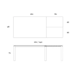 Viadurini Living Ausziehbare Esstische-Ausziehbarer Tisch auf 298 cm aus Keramik und Metall Made in Italy – Tulip