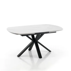 Viadurini Living Ausziehbare Esstische-Ausziehbarer Tisch auf 210 cm aus Stahl und Keramik – Bavosa