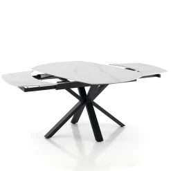 Viadurini Living Ausziehbare Esstische-Ausziehbarer Tisch auf 210 cm aus Stahl und Keramik – Bavosa