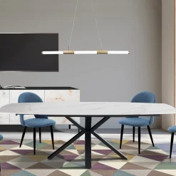 Viadurini Living Ausziehbare Esstische-Ausziehbarer Tisch auf 210 cm aus Stahl und Keramik – Bavosa