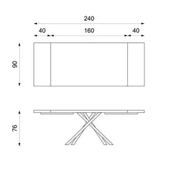 Viadurini Living Ausziehbare Esstische-Ausziehbarer Tisch auf 300 cm aus Eichenfurnier und schwarzem Metallgestell – Xino