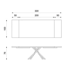 Viadurini Living Ausziehbare Esstische-Ausziehbarer Tisch auf 300 cm aus Eichenfurnier und schwarzem Metallgestell – Xino