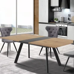 Viadurini Living Ausziehbare Esstische-Ausziehbarer Tisch auf 180 cm mit Beinen aus schwarzem Metall und Magnesium