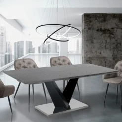 Viadurini Living Ausziehbare Esstische-Ausziehbarer Tisch auf 200 cm aus MDF-Zement – Holmium