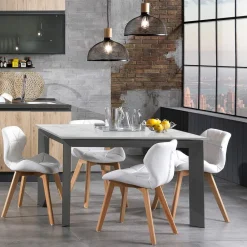 Viadurini Living Ausziehbare Esstische-Ausziehbarer Tisch auf 170 cm aus Stahl und Keramik – Sphinx