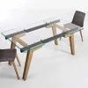 Viadurini Living Ausziehbare Esstische-Ausziehbarer Tisch aus Glas und Massivholz made in Italy, Dimitri