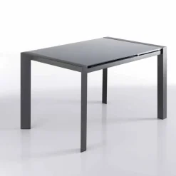 Viadurini Living Ausziehbare Esstische-Ausziehbarer Tisch aus grau lackiertem Glas und Zeno Metall