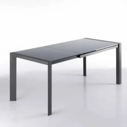 Viadurini Living Ausziehbare Esstische-Ausziehbarer Tisch aus grau lackiertem Glas und Zeno Metall