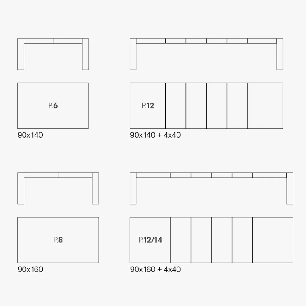 Viadurini Living Ausziehbare Esstische-Ausziehbarer Tisch aus klappbarem Melamin Made in Italy - Oky