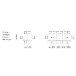 Viadurini Living Ausziehbare Esstische-Ausziehbarer Tisch aus Laminatholz bis zu 470 cm, hergestellt in Italien – Gordito