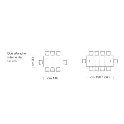 Viadurini Living Ausziehbare Esstische-Ausziehbarer Tisch aus Laminatholz bis zu 470 cm, hergestellt in Italien – Gordito