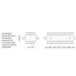 Viadurini Living Ausziehbare Esstische-Ausziehbarer Tisch aus Laminatholz bis zu 470 cm, hergestellt in Italien – Gordito