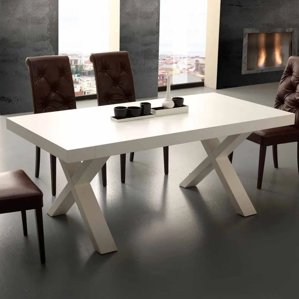 Viadurini Living Ausziehbare Esstische-Ausziehbarer Tisch aus MDF und melaminbeschichteten Spanplatten Denver