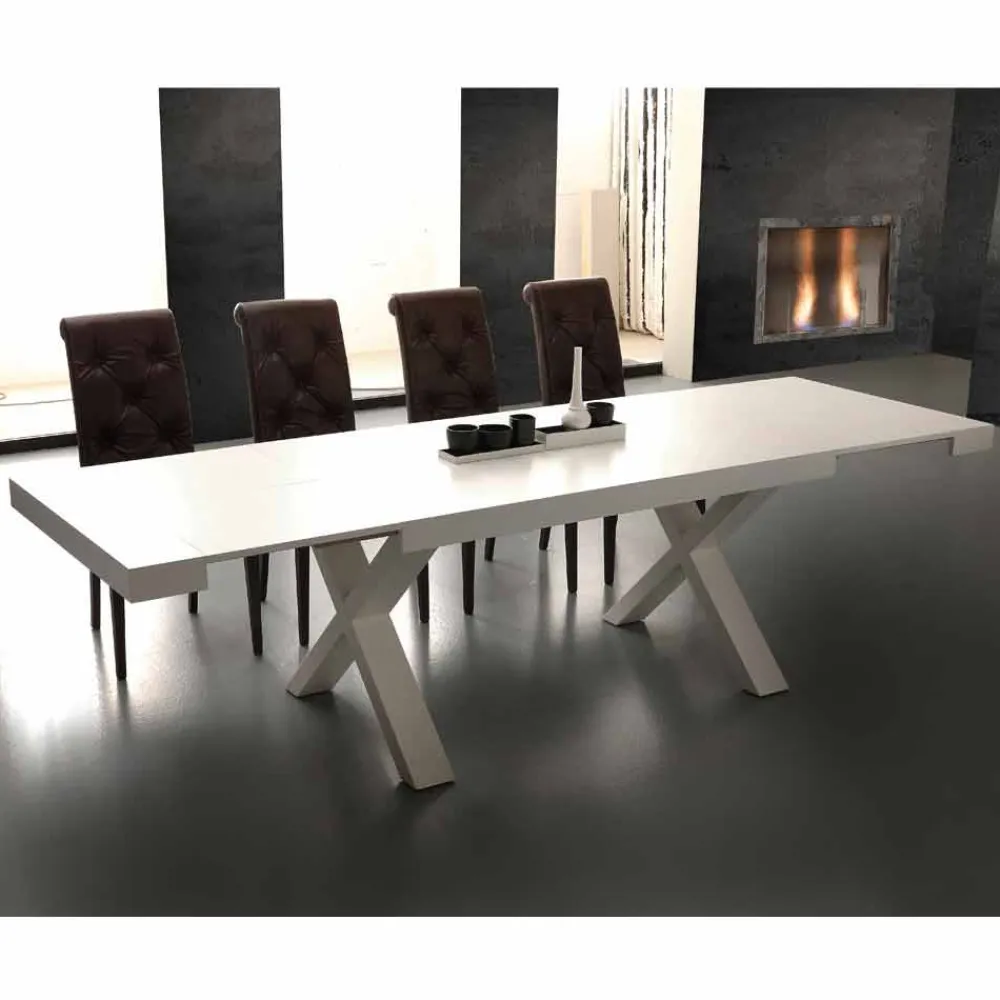 Viadurini Living Ausziehbare Esstische-Ausziehbarer Tisch aus MDF und melaminbeschichteten Spanplatten Denver