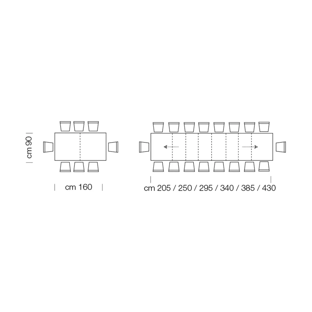 Viadurini Living Ausziehbare Esstische-Ausziehbarer Tisch aus Melaminholz bis zu 470 cm, hergestellt in Italien – Gordito