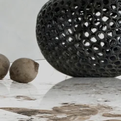 Viadurini Living Ausziehbare Esstische-Ausziehbarer Tisch aus Metall und Keramikplatte in Onyxmarmor-Finish - Marche