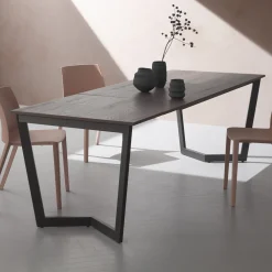 Viadurini Living Ausziehbare Esstische-Ausziehbarer Tisch bis 238 cm Moka Metall und HPL Made in Italy - Pablito