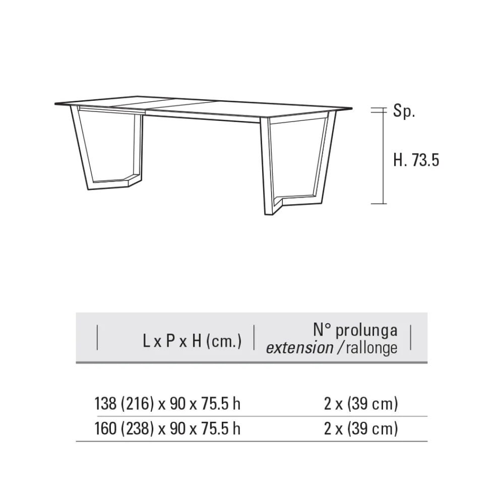 Viadurini Living Ausziehbare Esstische-Ausziehbarer Tisch bis 238 cm Moka Metall und HPL Made in Italy - Pablito