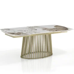 Viadurini Living Ausziehbare Esstische-Ausziehbarer Tisch bis 260 cm in Keramik-, Marmor- und Metallausführung - Veneto