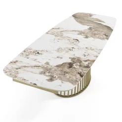 Viadurini Living Ausziehbare Esstische-Ausziehbarer Tisch bis 260 cm in Keramik-, Marmor- und Metallausführung - Veneto