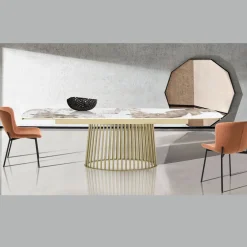 Viadurini Living Ausziehbare Esstische-Ausziehbarer Tisch bis 260 cm in Keramik-, Marmor- und Metallausführung - Veneto