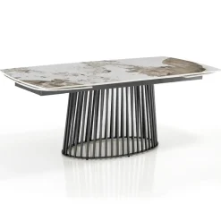 Viadurini Living Ausziehbare Esstische-Ausziehbarer Tisch bis 260 cm in Keramik-, Marmor- und Metallausführung - Veneto