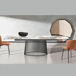 Viadurini Living Ausziehbare Esstische-Ausziehbarer Tisch bis 260 cm in Keramik-, Marmor- und Metallausführung - Veneto