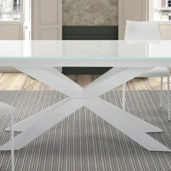 Viadurini Living Ausziehbare Esstische-Ausziehbarer Tisch bis 278 cm aus Glas und weißem Stahl, hergestellt in Italien – Grotta