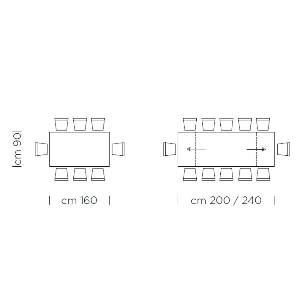 Viadurini Living Ausziehbare Esstische-Ausziehbarer Tisch bis 300 cm mit furnierter Platte, hergestellt in Italien – Grotta