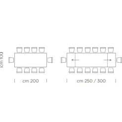 Viadurini Living Ausziehbare Esstische-Ausziehbarer Tisch bis 300 cm mit furnierter Platte, hergestellt in Italien – Grotta