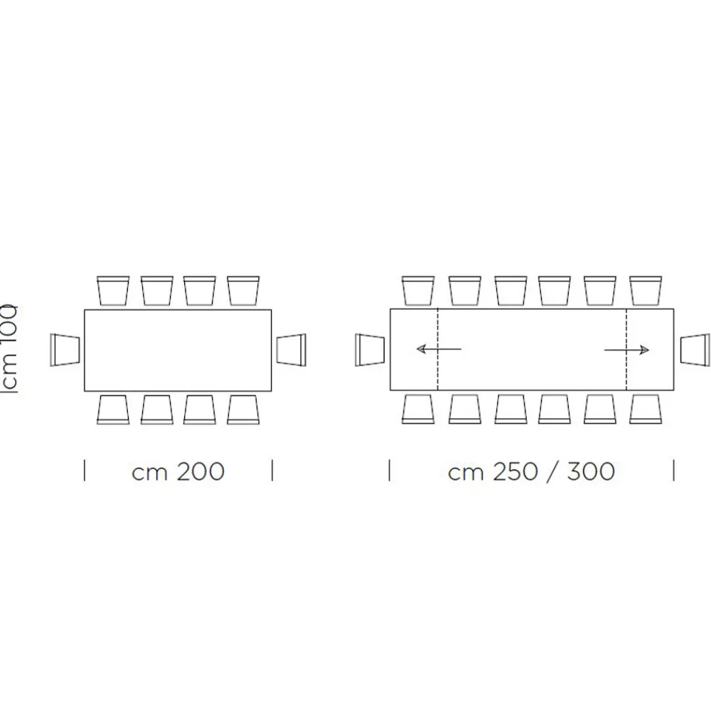 Viadurini Living Ausziehbare Esstische-Ausziehbarer Tisch bis 300 cm mit furnierter Platte, hergestellt in Italien – Grotta