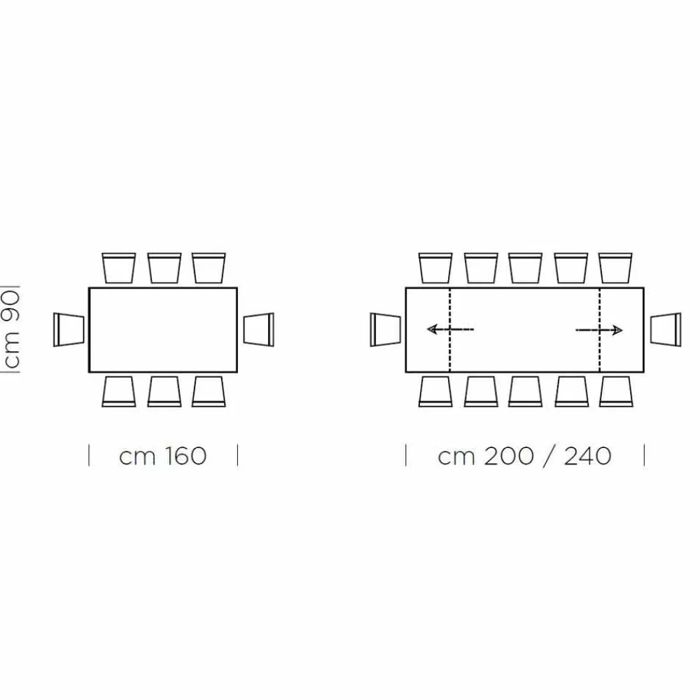 Viadurini Living Ausziehbare Esstische-Ausziehbarer Tisch bis 300 cm aus Holz und Stahl, hergestellt in Italien – Settimmio