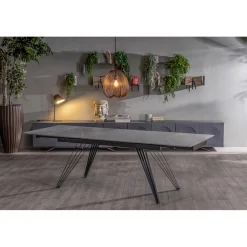 Viadurini Living Ausziehbare Esstische-Ausziehbarer Tisch bis 240 cm aus Keramik und Metall – Bouquet