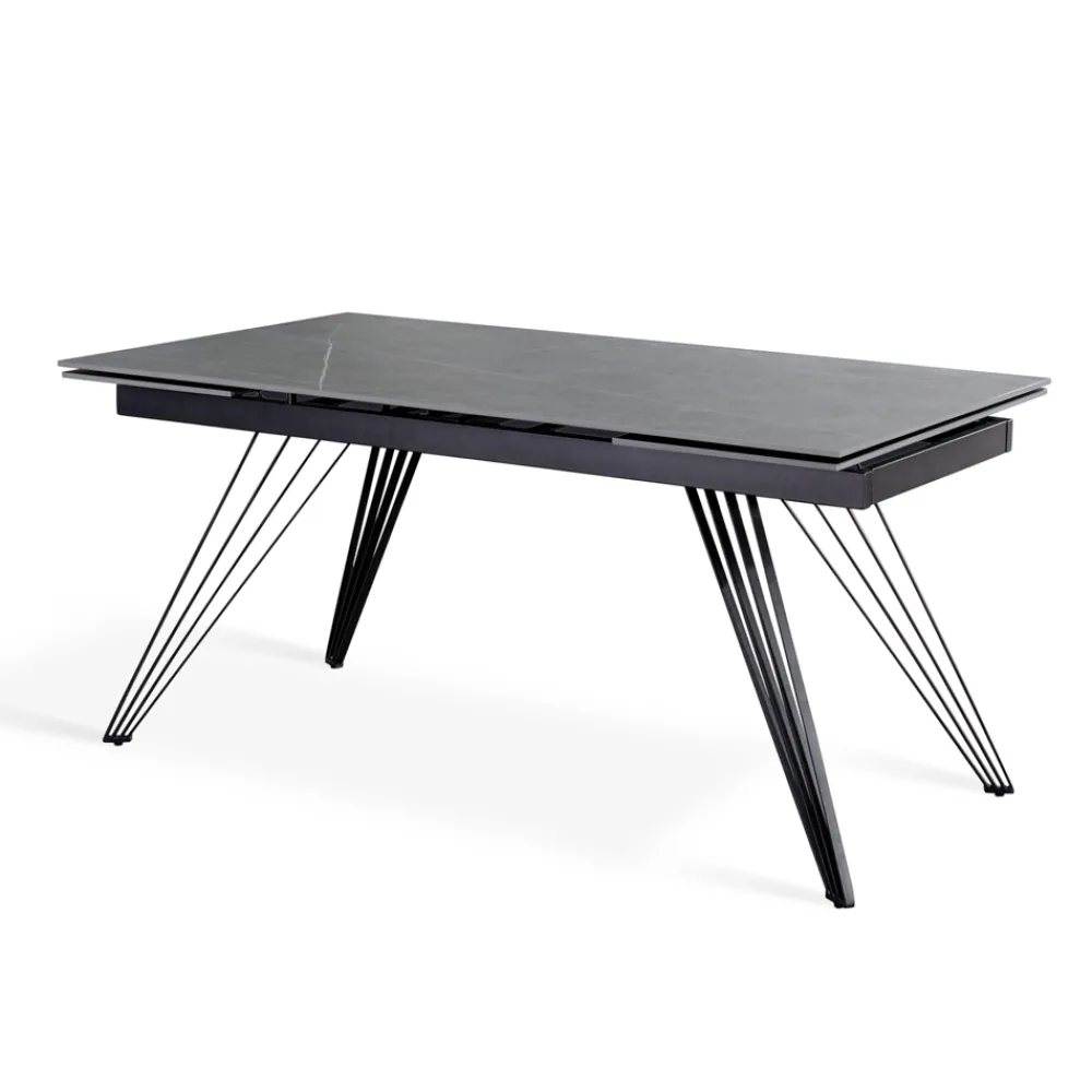 Viadurini Living Ausziehbare Esstische-Ausziehbarer Tisch bis 240 cm aus Keramik und Metall – Bouquet