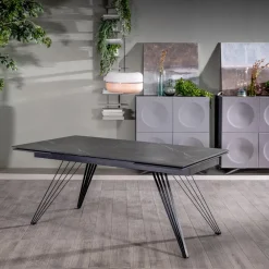 Viadurini Living Ausziehbare Esstische-Ausziehbarer Tisch bis 240 cm aus Keramik und Metall – Bouquet