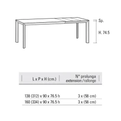 Viadurini Living Ausziehbare Esstische-Ausziehbarer Tisch bis 334 cm aus Aluminium und HPL Made in Italy - Filiberto
