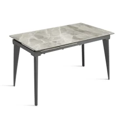 Viadurini Living Ausziehbare Esstische-Ausziehbarer Tisch bis 200 cm Teleskop aus Metall und Feinsteinzeug - Achille