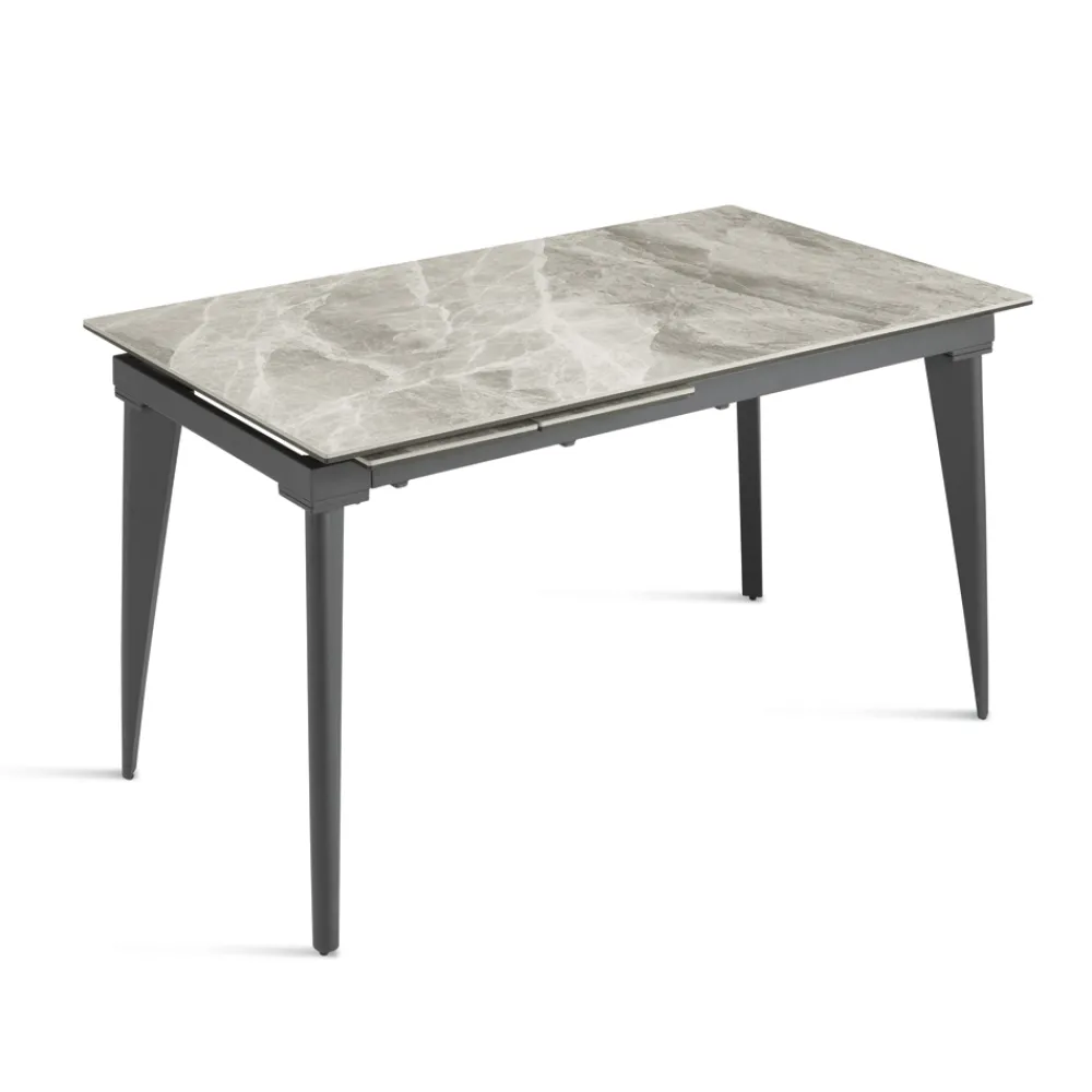 Viadurini Living Ausziehbare Esstische-Ausziehbarer Tisch bis 200 cm Teleskop aus Metall und Feinsteinzeug - Achille