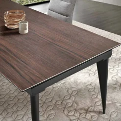 Viadurini Living Ausziehbare Esstische-Ausziehbarer Tisch bis 200 cm Teleskop aus Metall und Feinsteinzeug - Achille