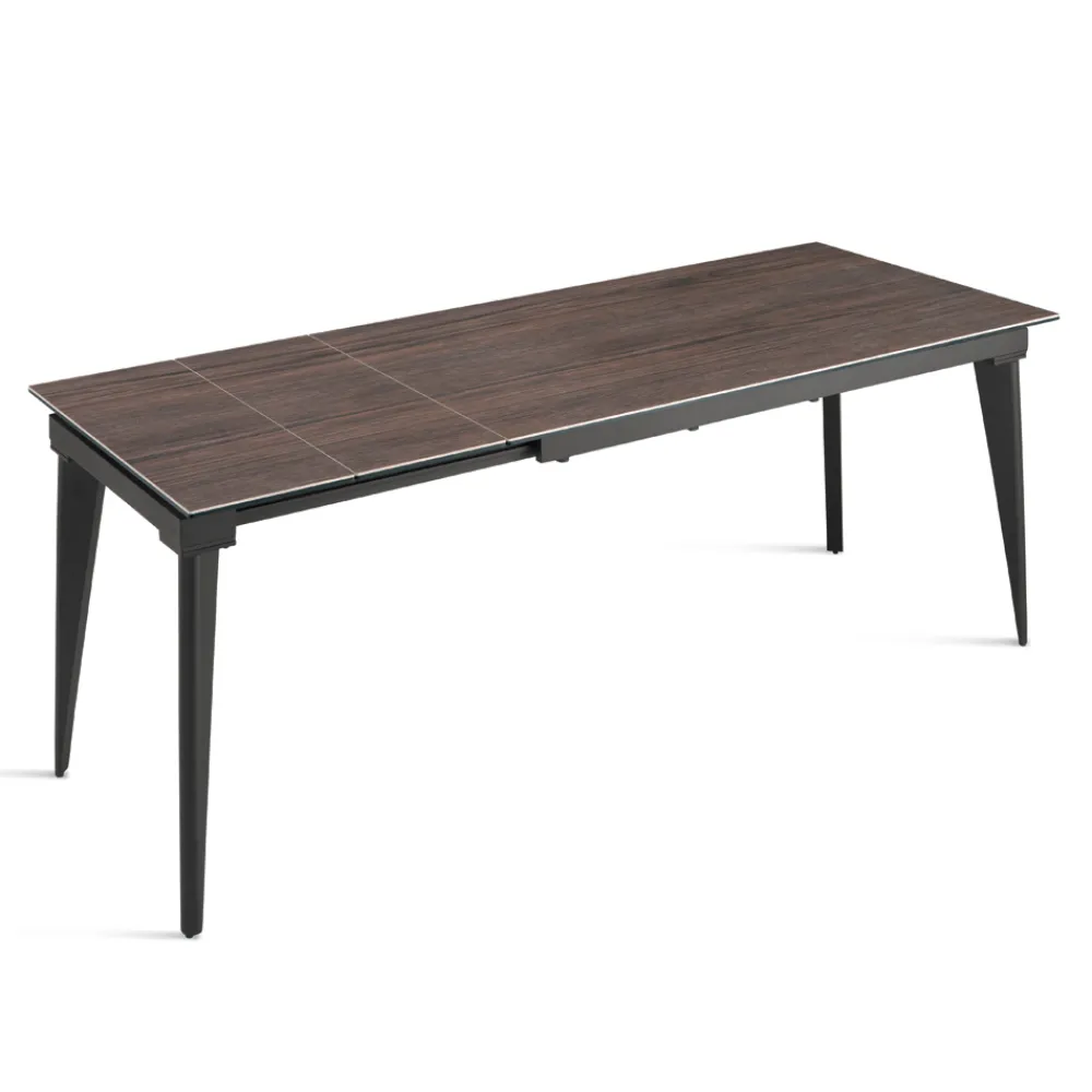 Viadurini Living Ausziehbare Esstische-Ausziehbarer Tisch bis 200 cm Teleskop aus Metall und Feinsteinzeug - Achille