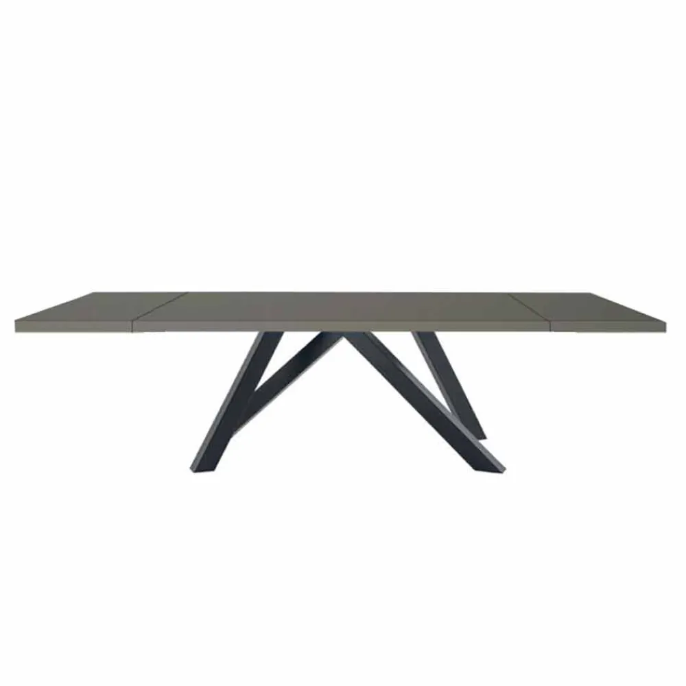 Viadurini Living Ausziehbare Esstische-Ausziehbarer Tisch bis 300 cm aus Fenix und Stahl, hergestellt in Italien – Settimmio