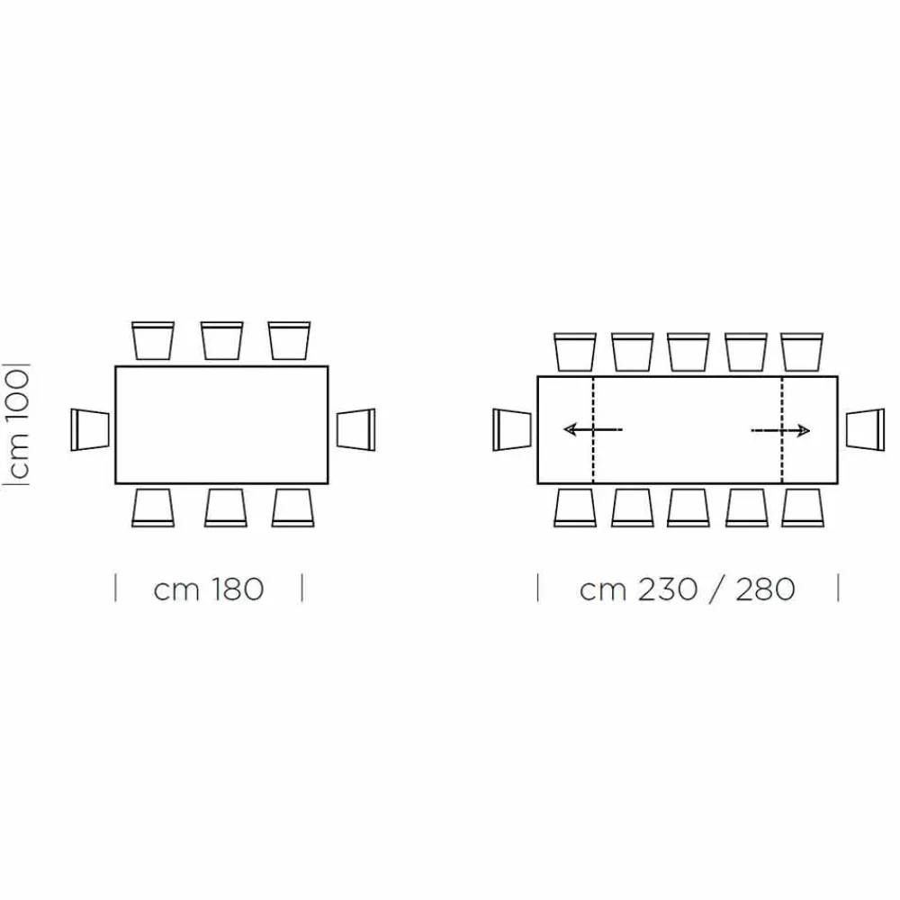 Viadurini Living Ausziehbare Esstische-Ausziehbarer Tisch bis 300 cm aus Fenix und Stahl, hergestellt in Italien – Settimmio