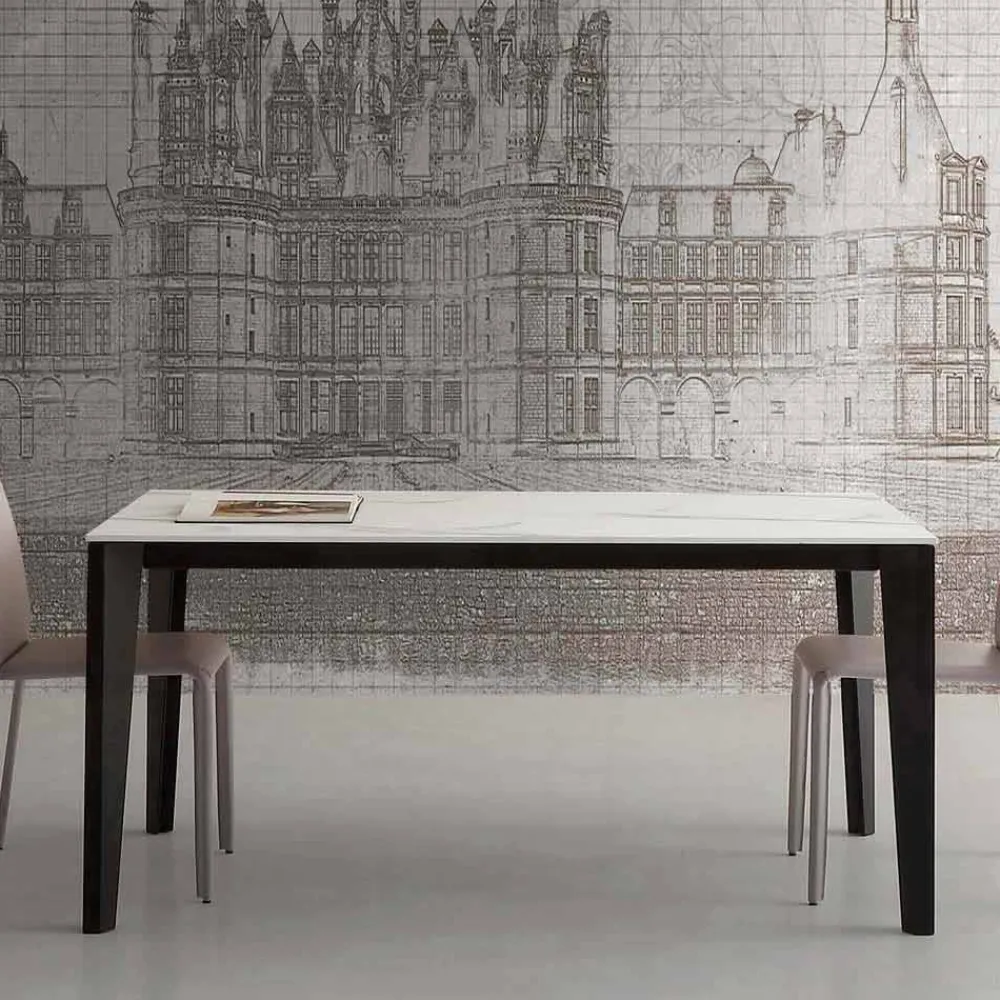 Viadurini Living Ausziehbare Esstische-Ausziehbarer Tisch bis 290 cm aus Glaskeramik Made in Italy - Polonio