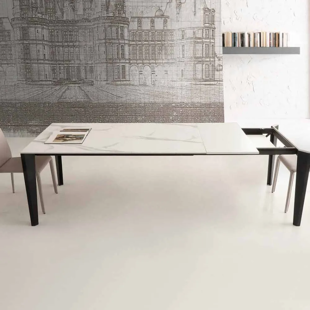 Viadurini Living Ausziehbare Esstische-Ausziehbarer Tisch bis 290 cm aus Glaskeramik Made in Italy - Polonio