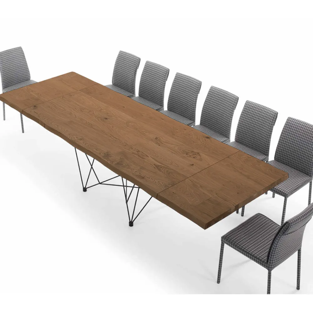 Viadurini Living Ausziehbare Esstische-Ausziehbarer Tisch bis 300 cm aus furniertem Holz Made in Italy – Ezzellino