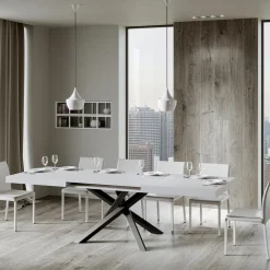 Viadurini Living Ausziehbare Esstische-Ausziehbarer Tisch bis 440 cm aus anthrazitfarbenem Eisen und Holz, hergestellt in Italien – Graffo