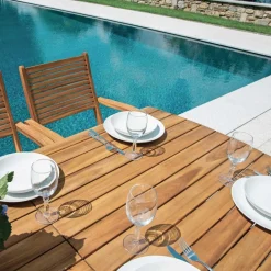 Viadurini in the Garden Gartentische Aus Teakholz-Ausziehbarer Tisch bis 240 cm für den Garten aus Akazienholz - Sereno