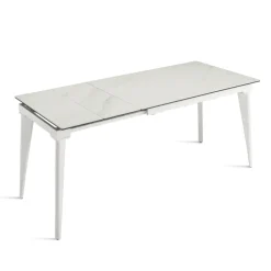 Viadurini Living Ausziehbare Esstische-Ausziehbarer Tisch bis 180 cm Teleskop aus Metall und Feinsteinzeug - Achille